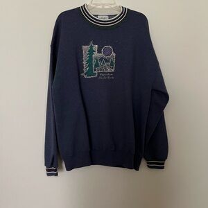 Vintage Genus Men’s blue sweatshirt Pipestem State Park logo XL made in USA